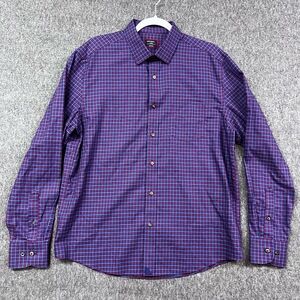 UNTUCKit Shirt Mens Large Blue Red Plaid 41886 Casual Preppy Modern Classic